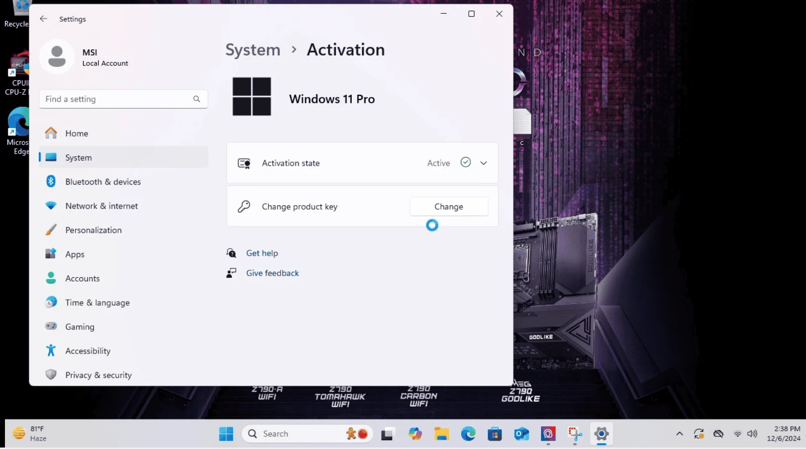 Windows 11 Pro Lifetime Retail Key activated