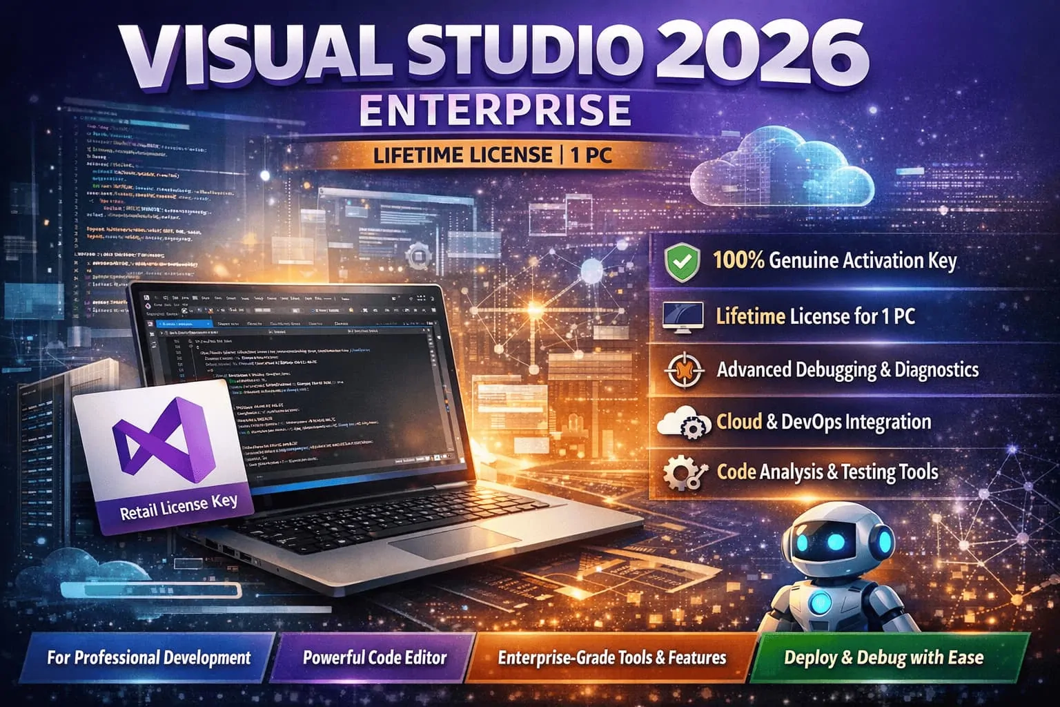 buy Visual Studio 2026 Professional Retail Key lifetime