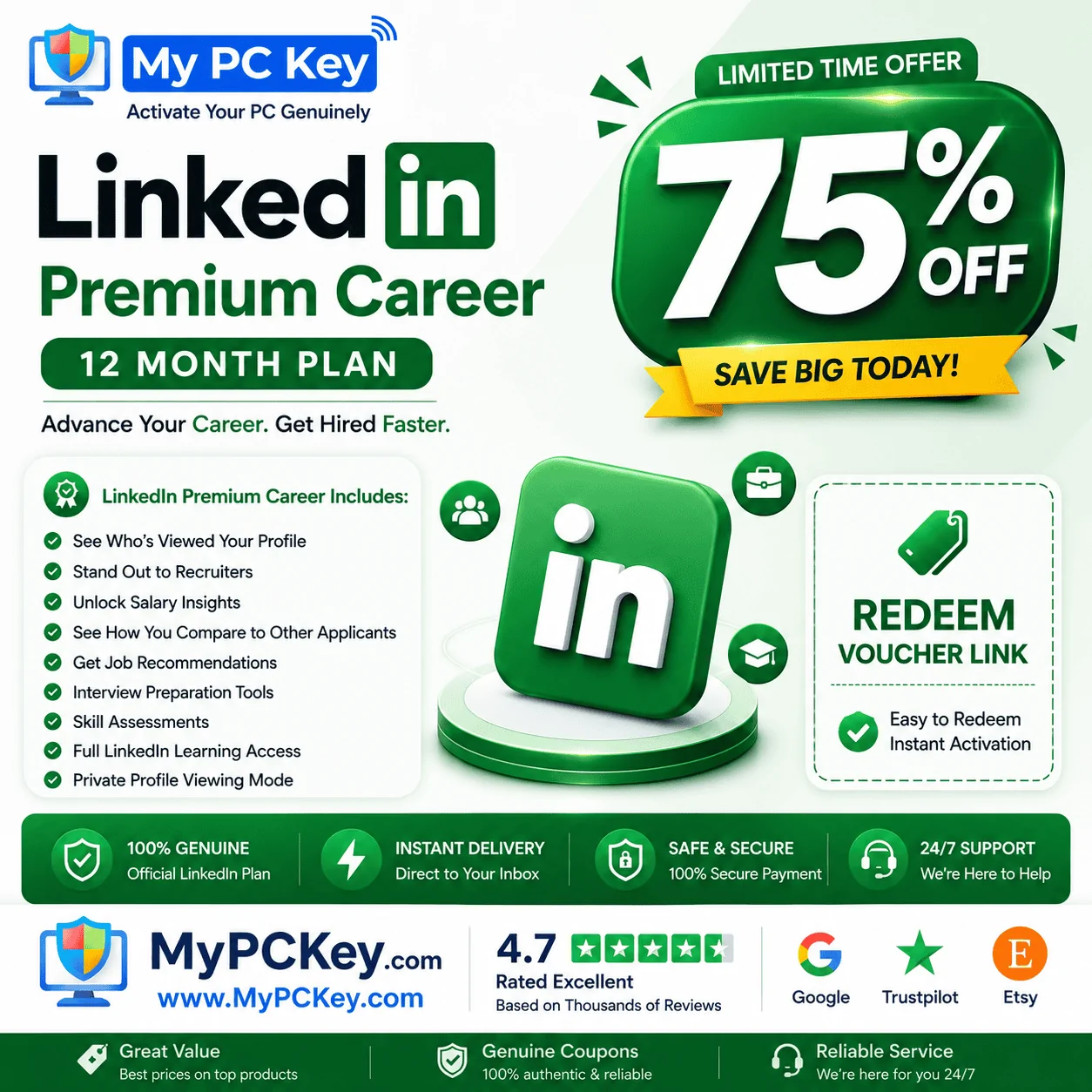 buy LinkedIn Premium Discount Redeem Voucher